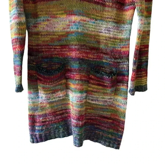 Ultra Flirt Turtleneck Knit Sweater Dress Front Pockets Colorful Artsy Sz 1X - Picture 3 of 9